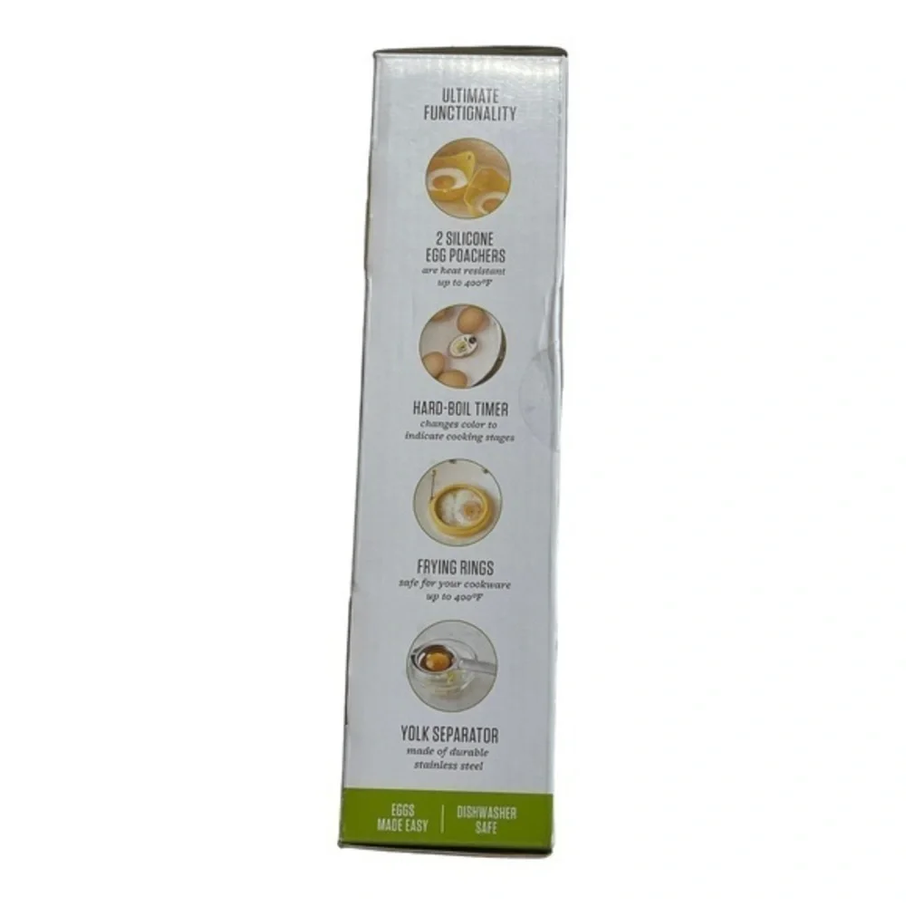 🐞Food Network‎ Everyday Egg Set Egg Poacher Set 6 Pieces Frying Rings/Timer